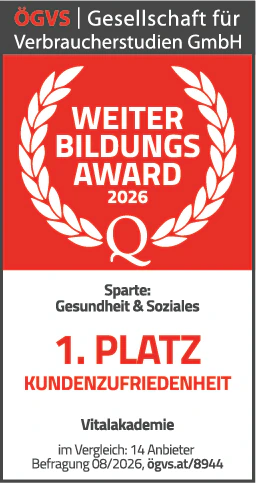 ÖGVS Weiterbildungsaward 2026 – 1. Platz Kundenzufriedenheit in Gesundheit und Soziales
